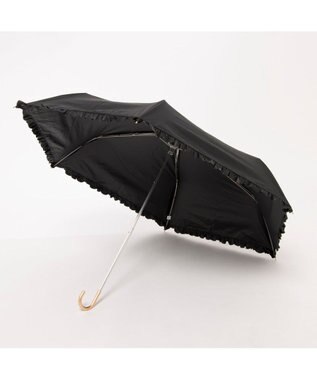 UNBILLION カシュネ cachenez / PUヒートカットフリル3段折りたたみ傘 ブラック