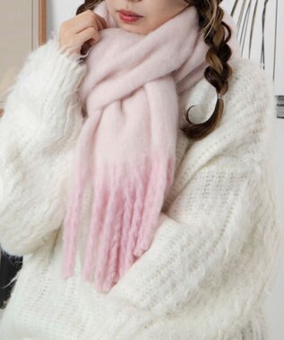 WEGO 【ユニセックス着用ITEM】ワイドフリンジストール ピンク