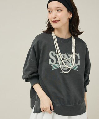 Green Parks アソートカレッジロゴ裏毛プルオーバー Charcoal Gray