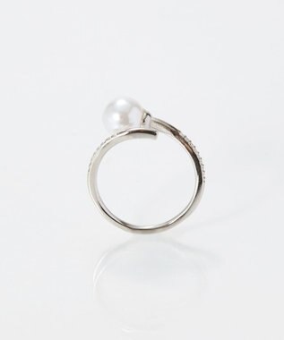 Phoebe 【金属アレルギー対応】ドローラップパールビジューリング　シルバー シルバー