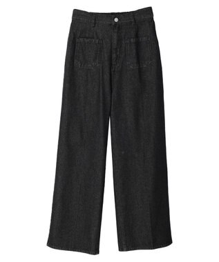 Green Parks ・ＥＬＥＮＣＡＲＥ　ＤＵＥ　デニムワイドパンツ Black