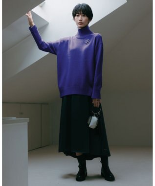 ICB 【洗える】 ヴィンテージヘビーサテン スカート チャコール系