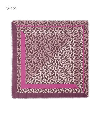 MOONBAT FURLA(フルラ）レオパードウールスカーフ 80×80㎝ ワイン