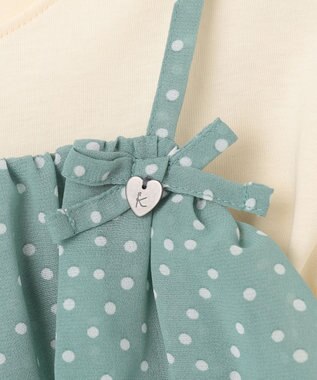 組曲 KIDS 【110-140㎝】ドットキャミ＋TシャツSET ミントグリーン×クリーム