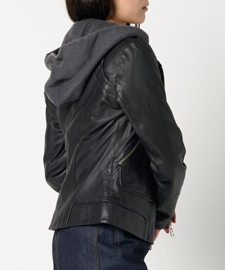 woadblue ＜DOMA＞HOODIE JACKET BLACK BLACK