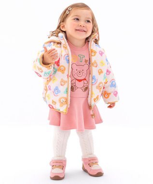 MIKI HOUSE HOT BISCUITS 【80-110cm】【NEW Color Series】裏毛パイル素材 フレアワンピース サーモンピンク