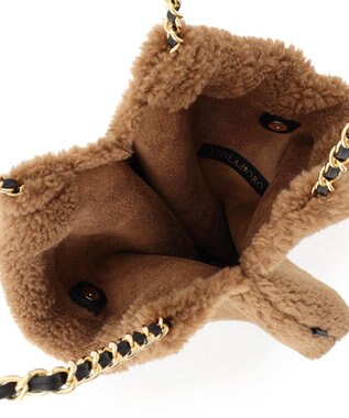 23区 VIOLAｄ’ORO エコムートン チェーンショルダー トートバッグ ブラウン系