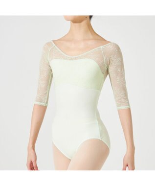 Chacott 6分袖レオタード リーフグリーン