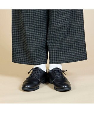 ing <ing>ソフトレザーレースアップシューズ ブラック