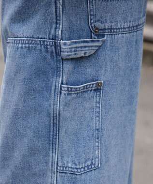 WEGO ワーカーズダブルニーパンツ デニム淡加工色