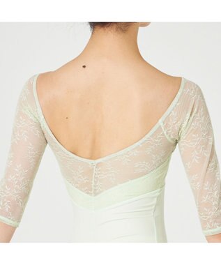 Chacott 6分袖レオタード リーフグリーン