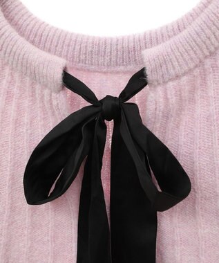 Green Parks ボウタイリボン付きニット Light Pink