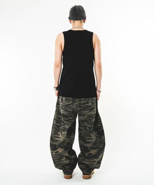 WEGO 【ユニセックス着用ITEM】ハトメバッククロスモチーフパンツ 柄1