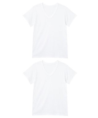 WACOAL MEN インナーシャツ 【2枚組】 3分袖 半袖 綿100%(本体) 伸縮性 肌着 下着 インナー 白 メンズ GL3500 /ブロス バイ ワコールメン ホワイト