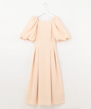 #Newans 【優木まおみさんコラボ】スクエアネックパフスリーブワンピース ピンク系