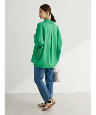 Green Parks 綿麻混スキッパーシャツ Green