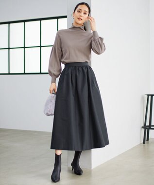 自由区 【撥水加工・洗える】エコタフタ スカート ブラック