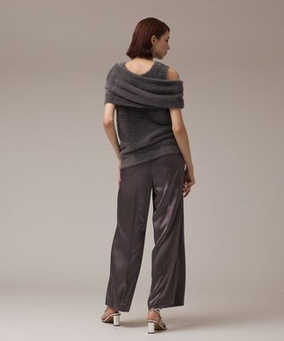 GRACE CONTINENTAL オフタートルニットトップ グレー