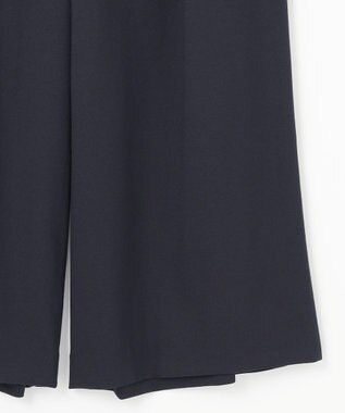 自由区 S 【洗える】ビエラストレッチワイド パンツ ネイビー系