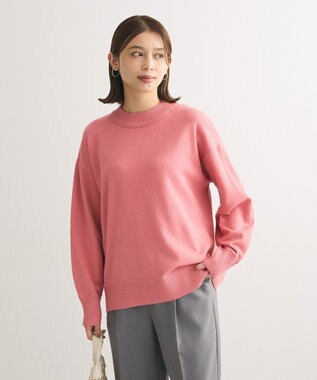 Green Parks もちやわモックネックニットプルオーバー Pink