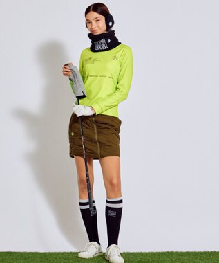 PW CIRCULUS 【起毛素材であたたか】【WOMEN】スピンドル付 両面起毛タートルネック ゴルフウェア レディース ライトグリーン系