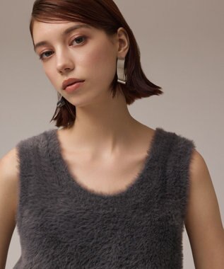 GRACE CONTINENTAL オフタートルニットトップ グレー