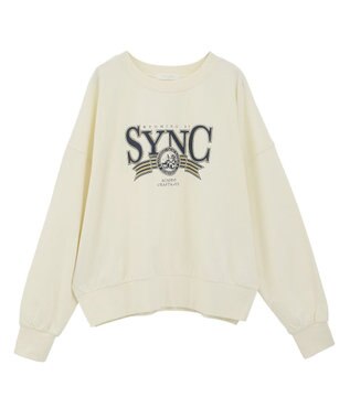 Green Parks アソートカレッジロゴ裏毛プルオーバー Ecru