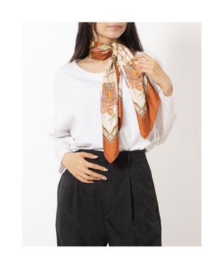 UNBILLION カカトゥ kakatoo / マーチングバンド柄シルクスカーフ ブラウン