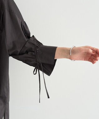 YECCA VECCA 【ORGABITS】5分袖スキッパーシャツ Charcoal Gray