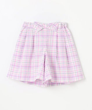 ANY KIDS チェック柄キュロット ラベンダー