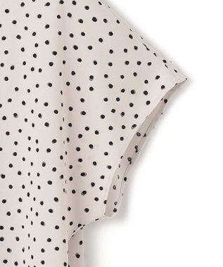 23区 【セットアップ対応/洗える】バックサテンアムンゼン ドットプリント ブラウス ベージュ×ブラックドット