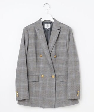 J.PRESS LADIES L ANASTASIAトロ ダブル ジャケット グレーチェック系