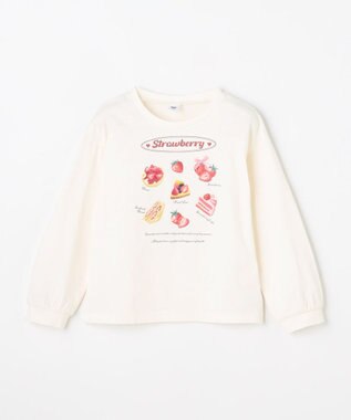 ANY KIDS 【Strawberry Collection】アートプリント 長袖Tシャツ エクリュ