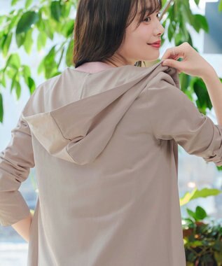 Tiaclasse L 【おのののかさん着用】「サマケア 」フード付きカットソーロングカーディガン グレージュ