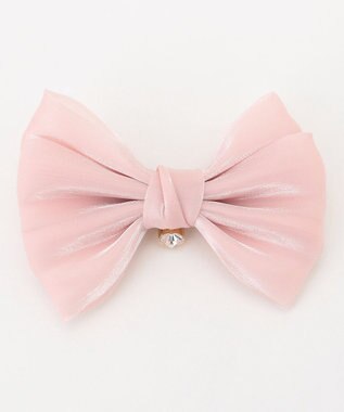 ANY KIDS オーガンジーリボンヘアクリップ ピンク