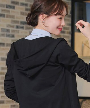 Tiaclasse L 【おのののかさん着用】「サマケア 」フード付きカットソーロングカーディガン ブラック
