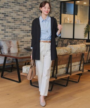 Tiaclasse L 【おのののかさん着用】「サマケア 」フード付きカットソーロングカーディガン ブラック