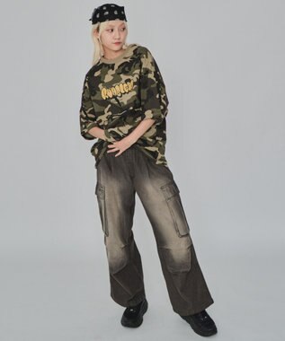 WEGO 【ユニセックス着用ITEM/MLサイズ展開】カモフラグラフィックT（SS） グリーン