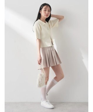 earth music&ecology 衿付きダブルＺＩＰカーディガン Ivory