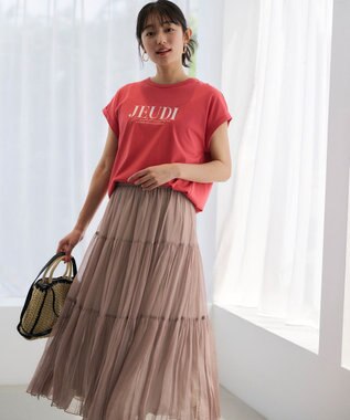 ANY SIS S 【接触冷感・UVケア】冷感ロゴ Tシャツ レッド