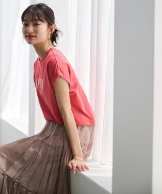 ANY SIS S 【接触冷感・UVケア】冷感ロゴ Tシャツ レッド