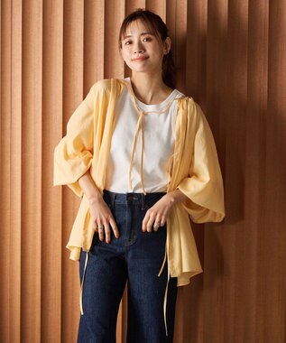 #Newans 2WAYシアーボレロブラウス イエロー