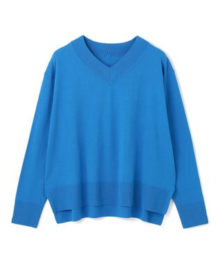UNFILO L マイビューティ Vネック ニット ブルー