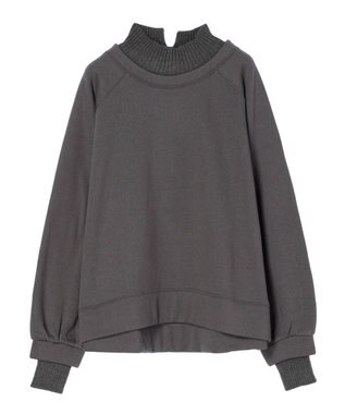 Green Parks 裏起毛ニットリブドッキングプルオーバー Gray