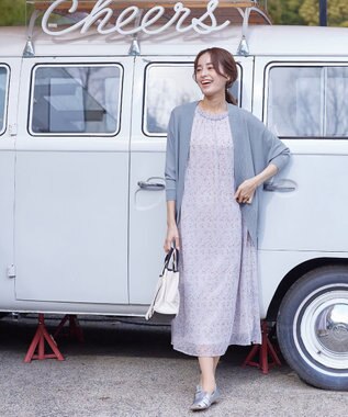 Tiaclasse L 【洗える】体型カバーも叶うドルマンニットカーディガン サックス