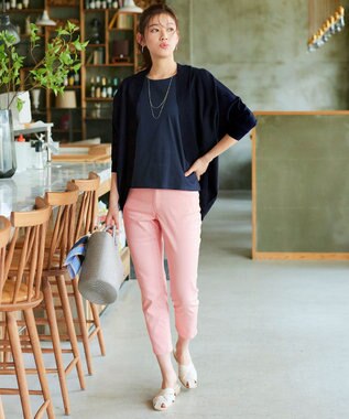 Tiaclasse L 【洗える】体型カバーも叶うドルマンニットカーディガン ネイビー