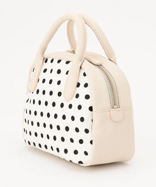 UNBILLION perche 牛革ハラコタイプ×ゴートハーフムーン2wayボストン アイボリー