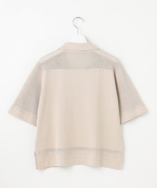 J.PRESS LADIES 【洗える】COTTON POLYESTER ニットポロ ベージュ系