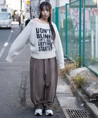 WEGO 【ユニセックス着用ITEM/ウエストゴム】スウィッチングスウェットパンツ ブラウン