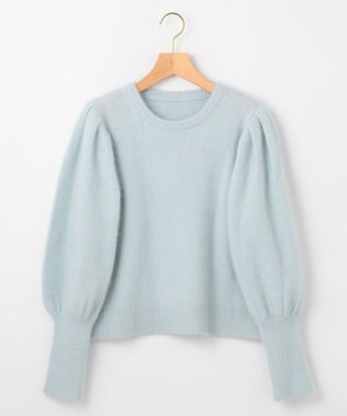 組曲 L 【WEB限定】フラッフィーファー パフスリーブニット サックスブルー系
